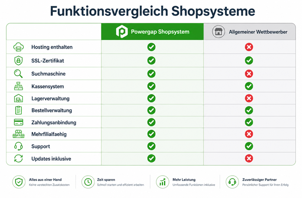 Shopsystem Service bei Powergap: