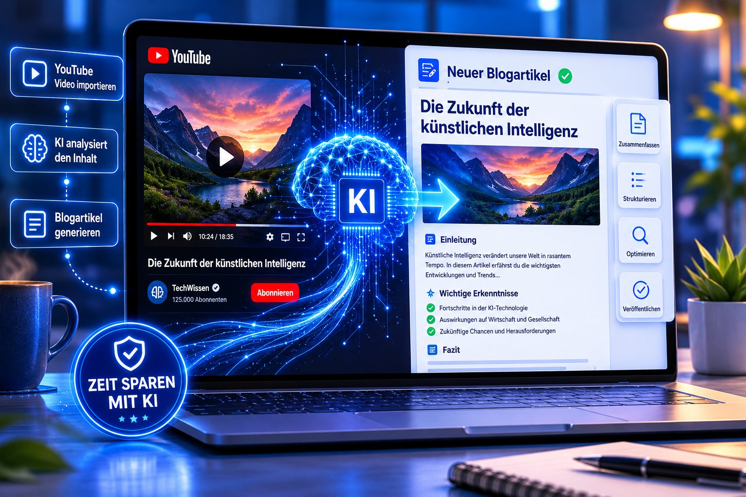 KI für Video zu Blog: Text-Erstellung aus YouTube-Videos – Effizient und Einfach