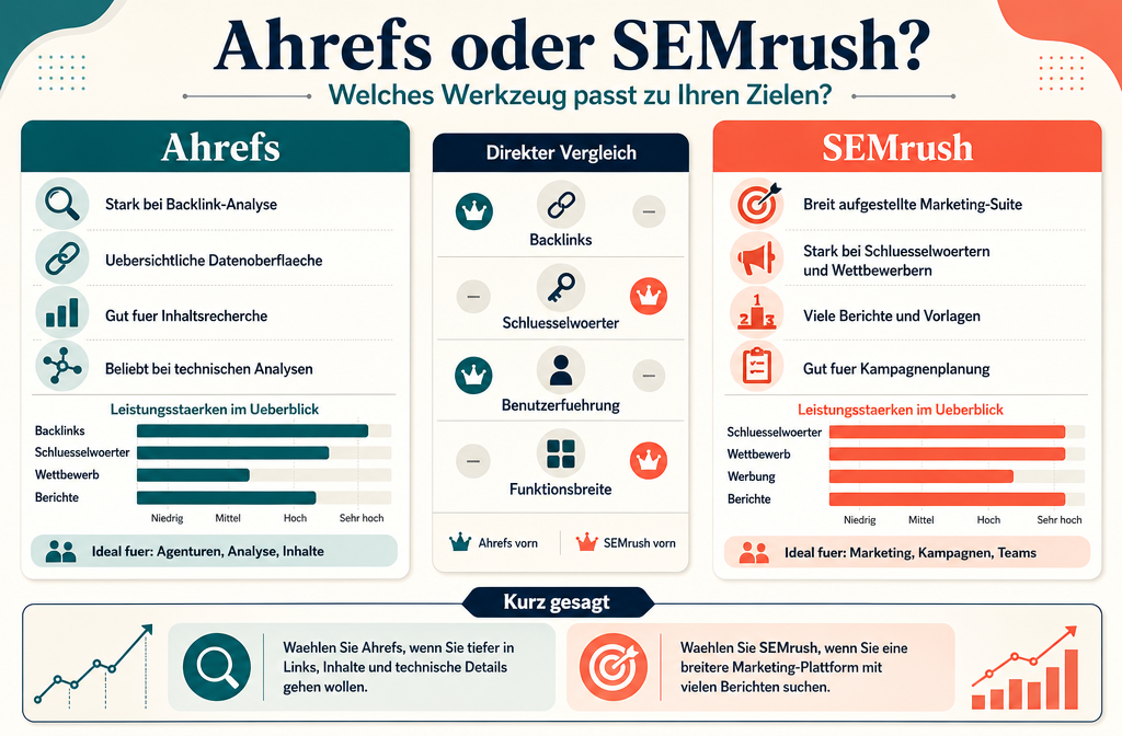 Professional infographic for article "Suchmaschinenoptimierung Tools 2026: Welche wirklich funktionieren", section: