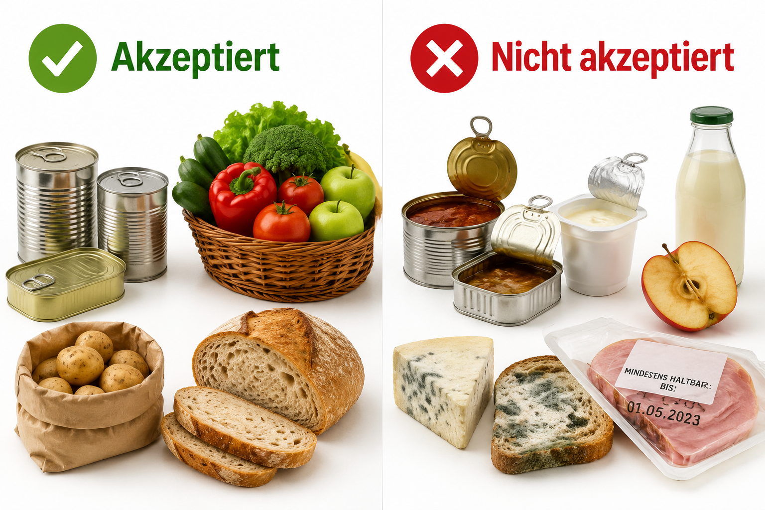 Kann ich abgelaufene Lebensmittel spenden?