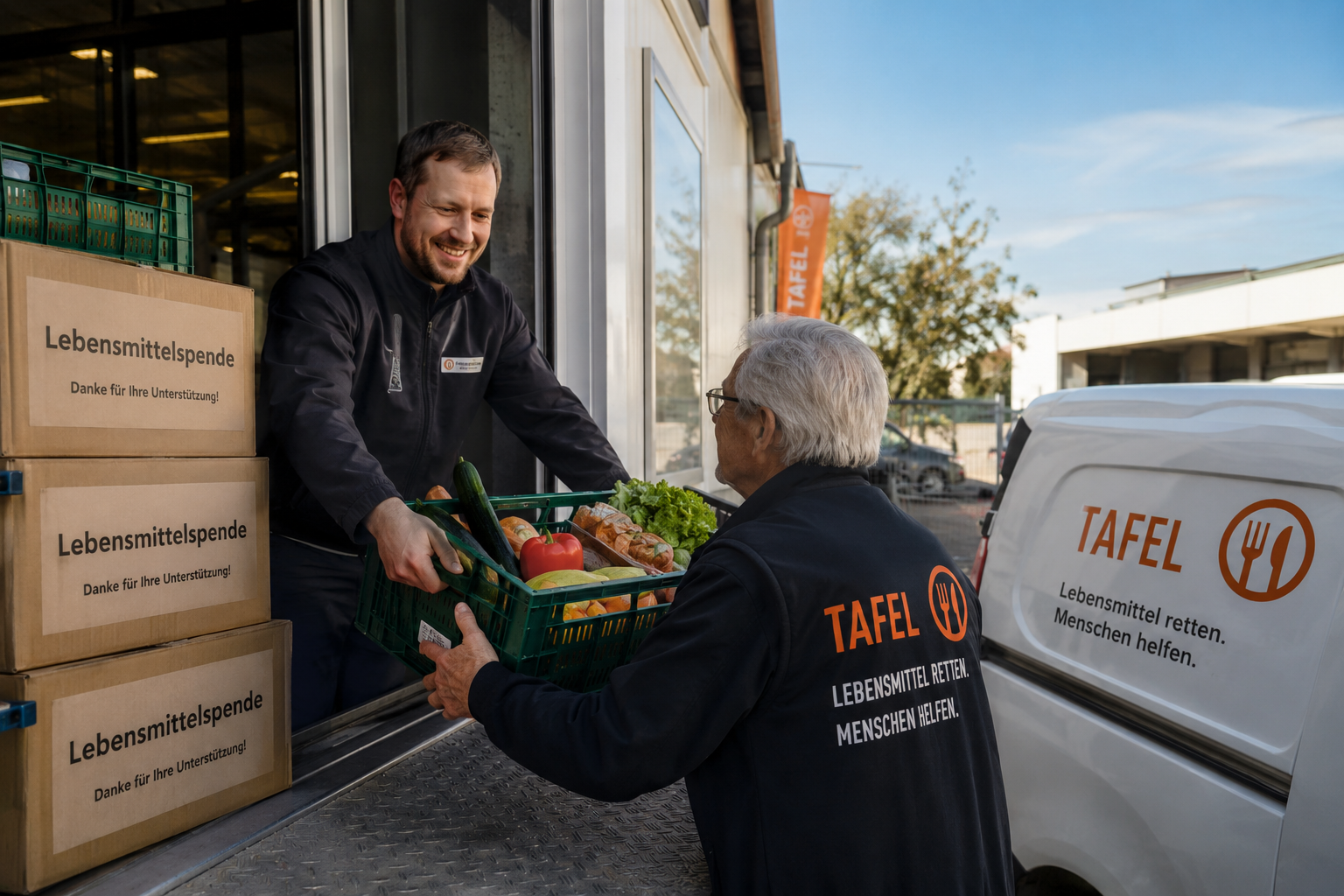 Können Unternehmen Lebensmittel an die Tafel spenden?