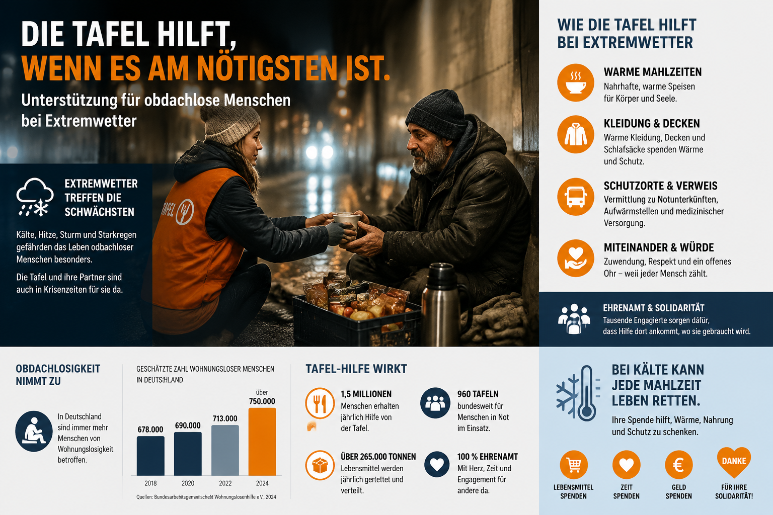 Was bietet die Tafel bei Kältewellen und Hitzewellen konkret an?