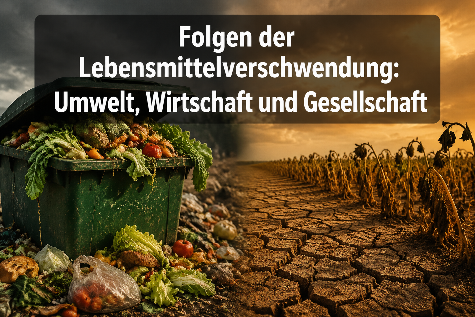 Professional () hero image with 'Folgen der Lebensmittelverschwendung: Umwelt, Wirtschaft und Gesellschaft' in extra large