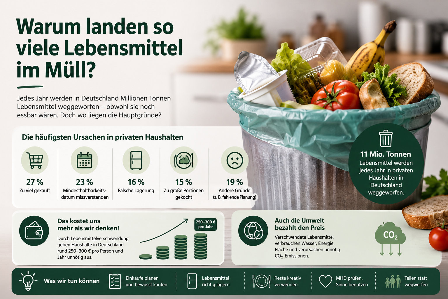 Wie viel Essen wirft ein Haushalt pro Jahr weg?