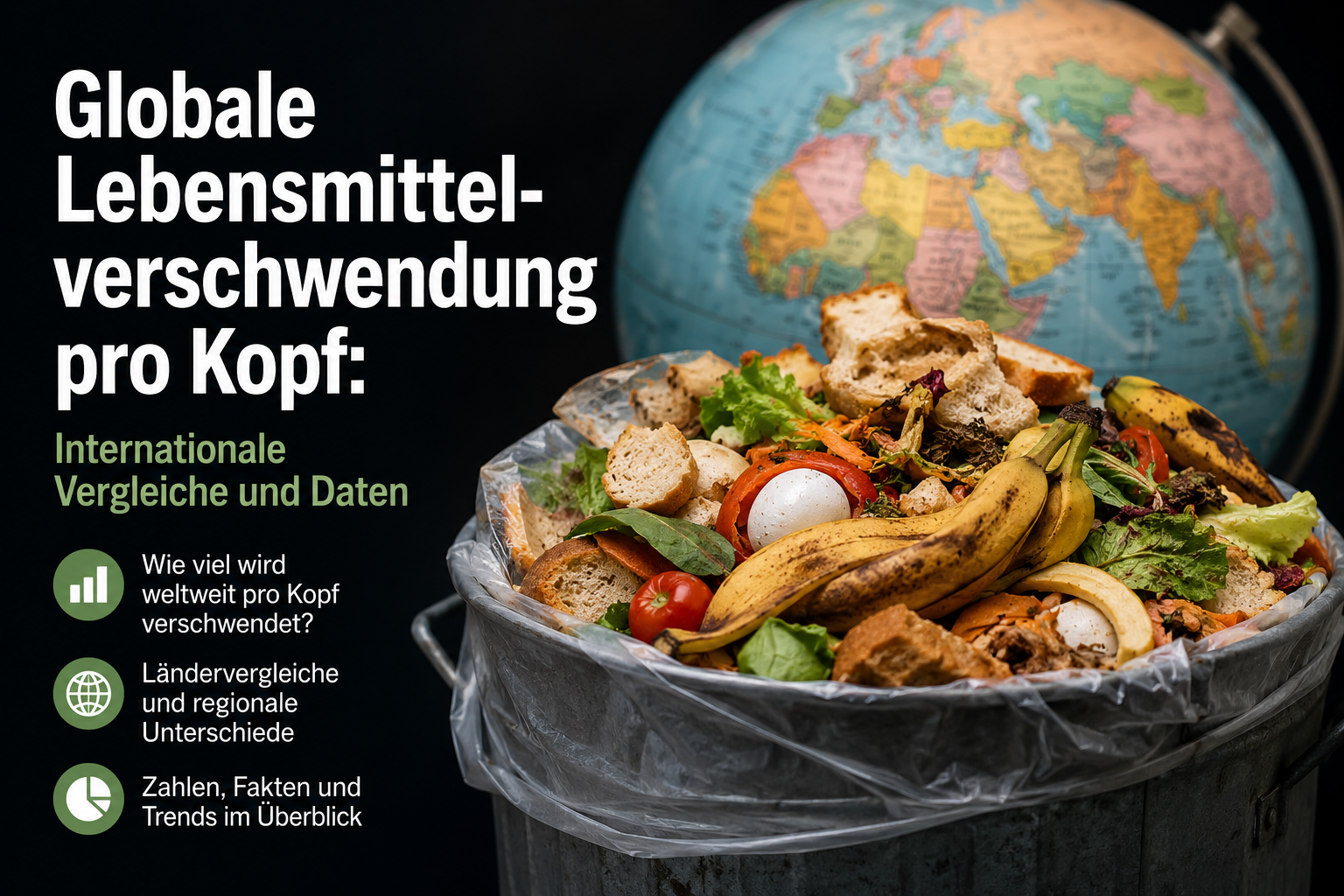"Globale Lebensmittelverschwendung pro Kopf: Internationale Vergleiche und Daten". Modern design, , , aesthetic. Background