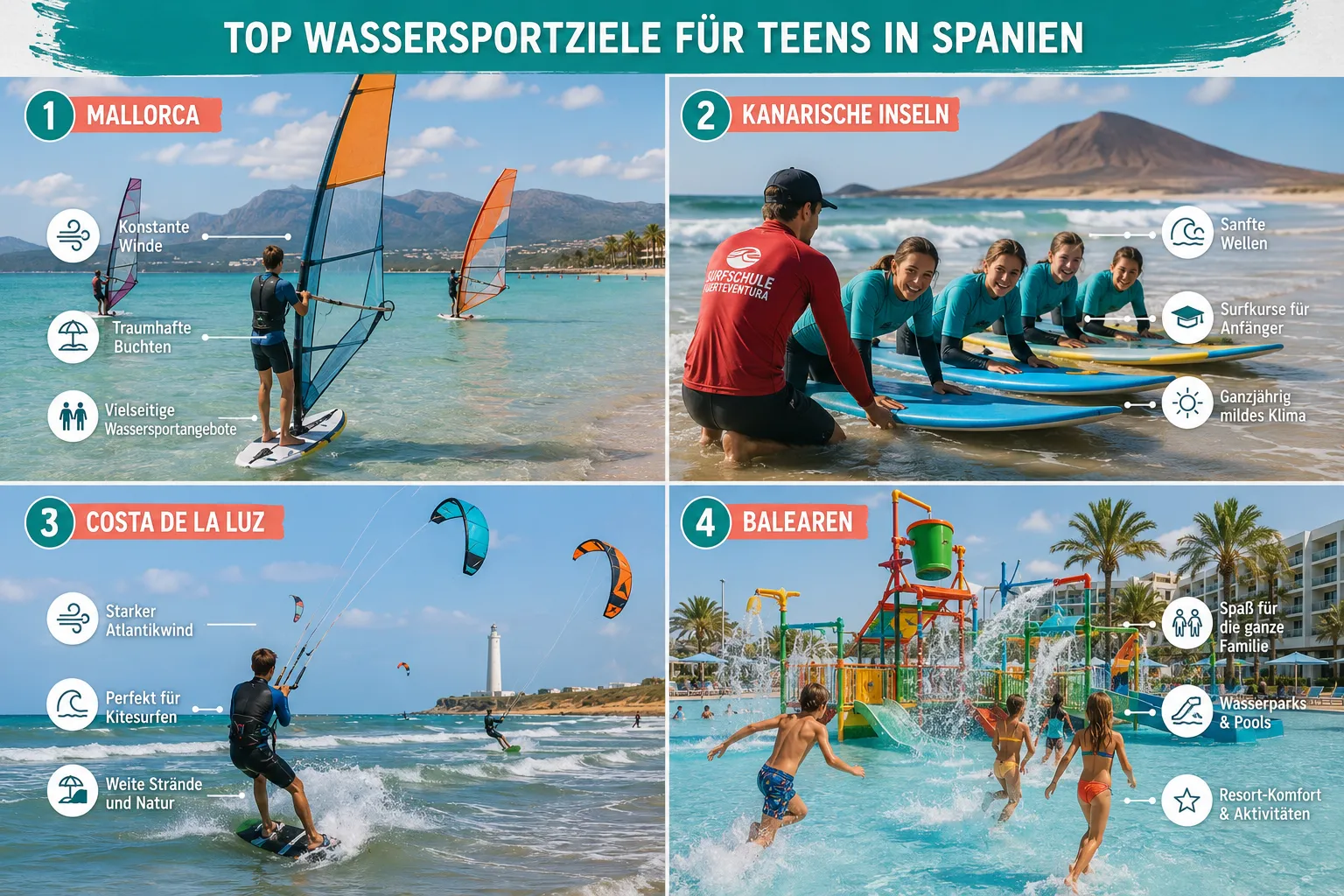 Die besten Strände in Spanien für Teenager und Wassersport