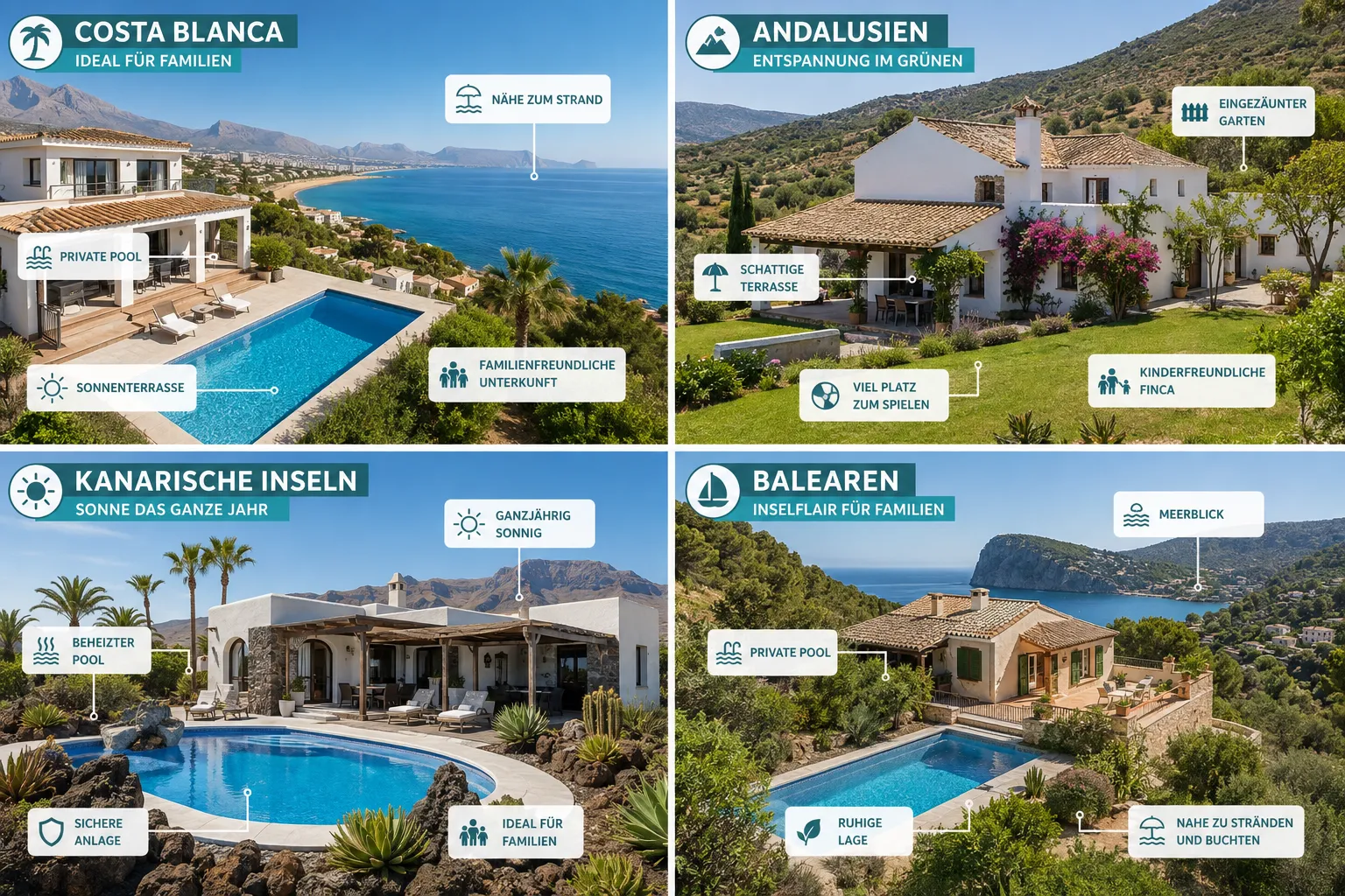 Was kostet ein Ferienhaus in Spanien mit Pool pro Woche?