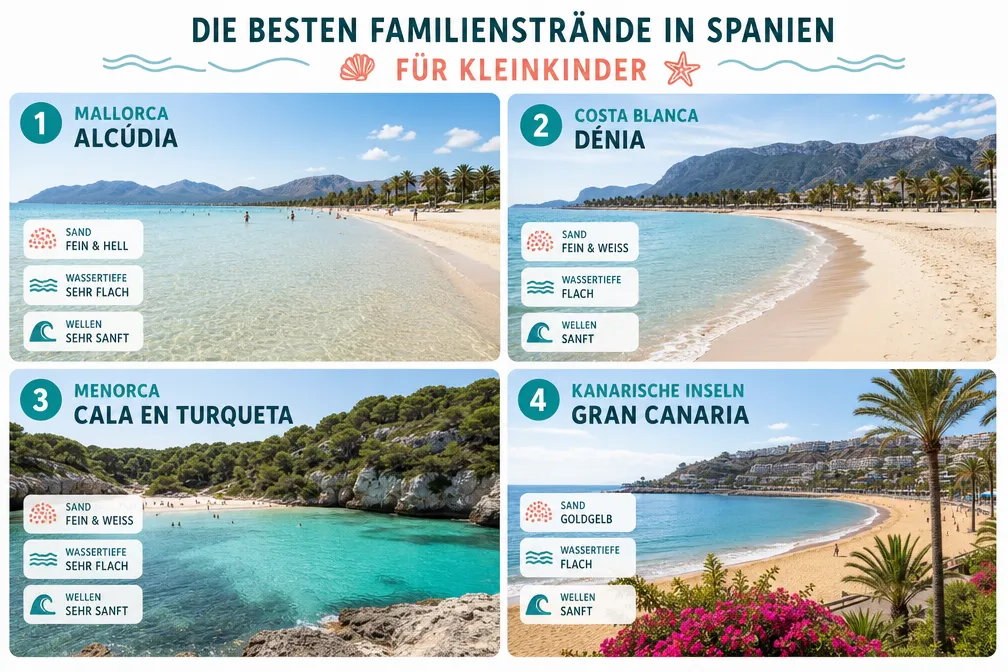 Die besten Strände in Spanien für Kleinkinder mit flachem Sand