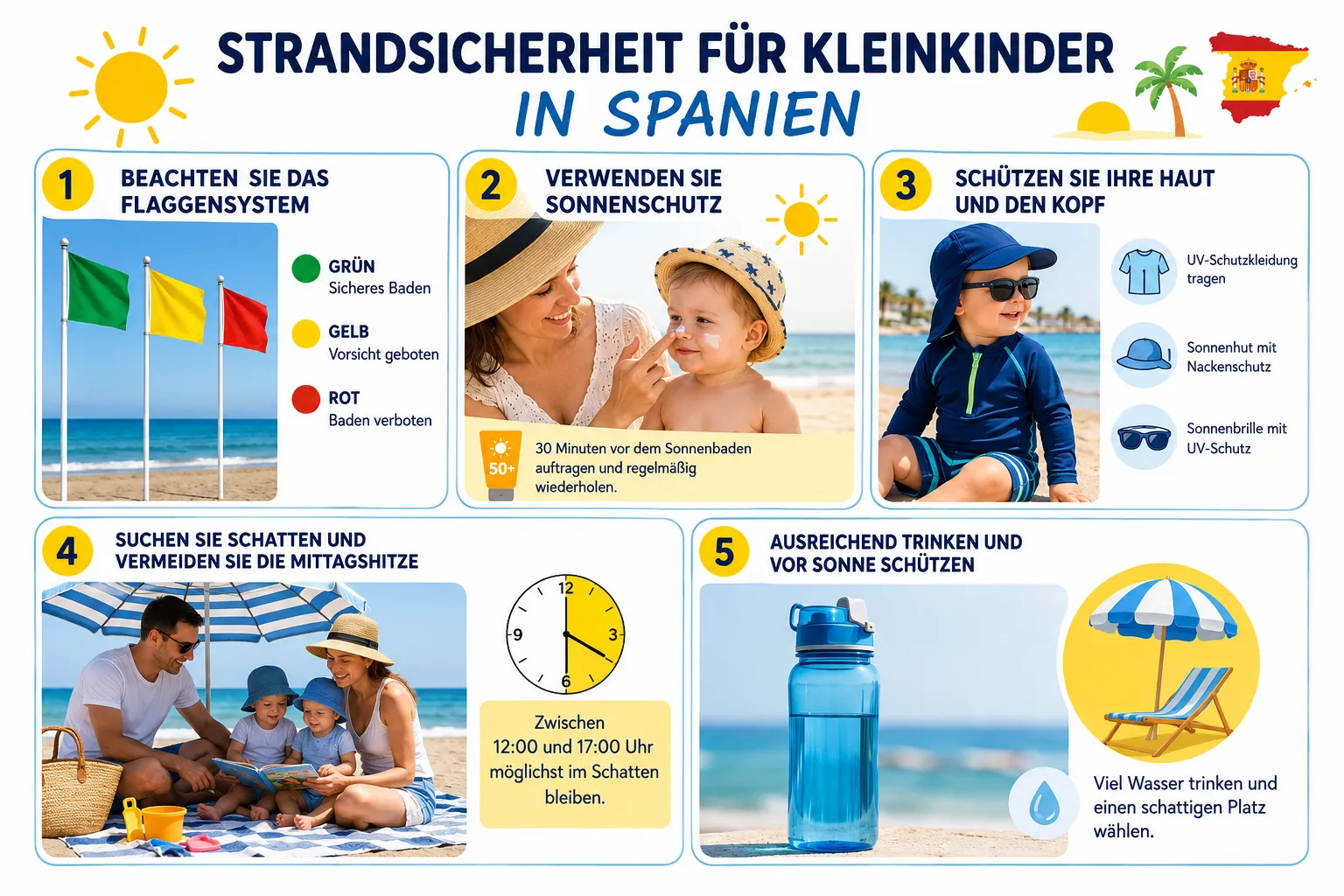 Spanien Urlaub mit Kleinkind am Meer: Sicherheit am Strand