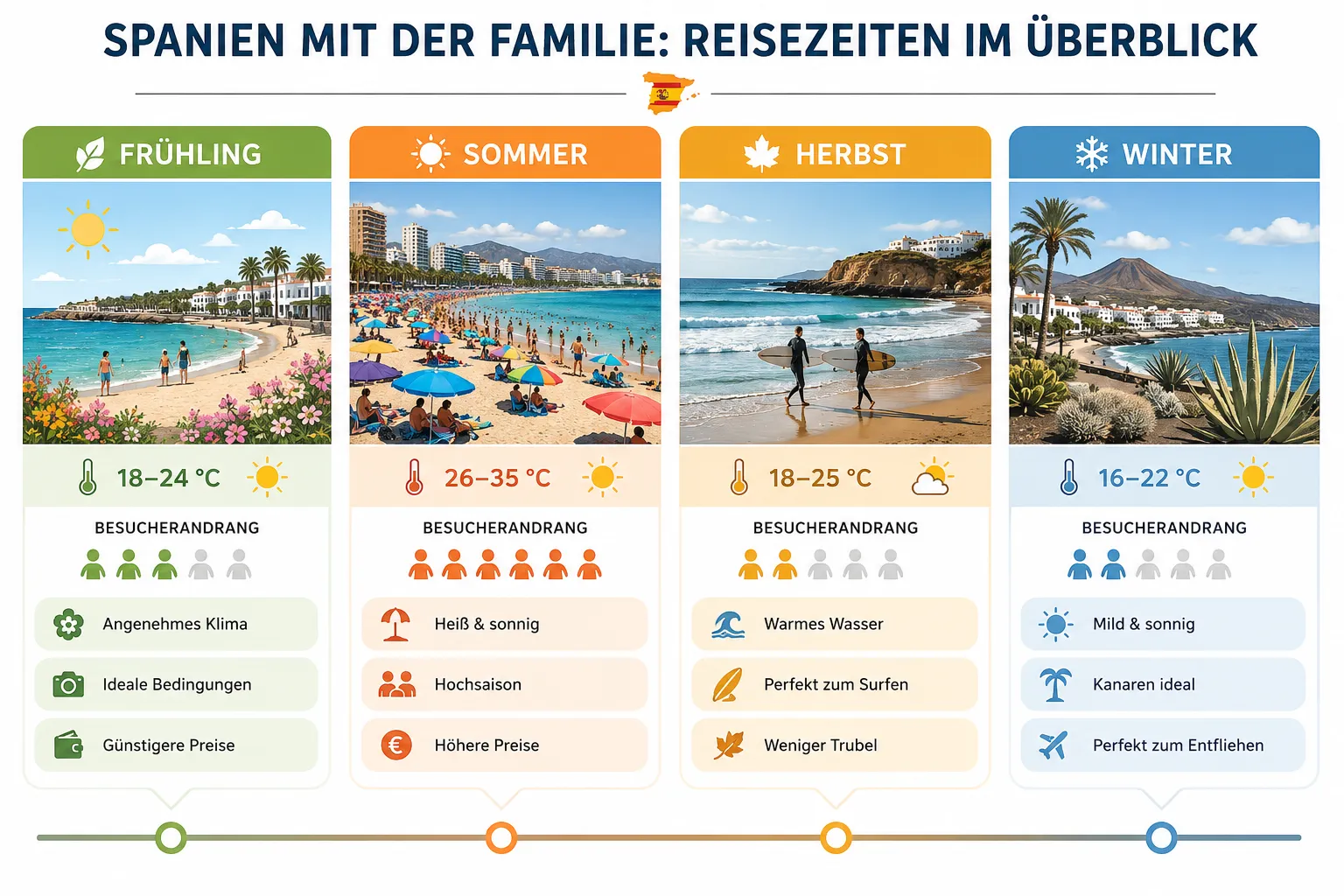 Beste Zeit für Familienurlaub in Spanien